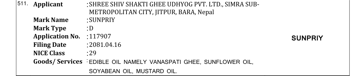 Original bulletin entry for SUNPRIY