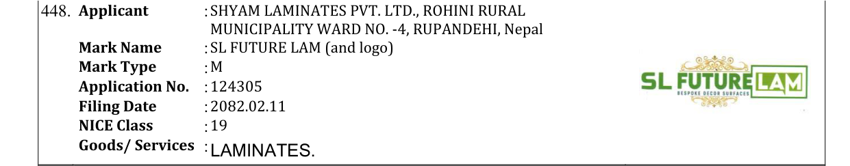 Original bulletin entry for SL FUTURE LAM (and logo)