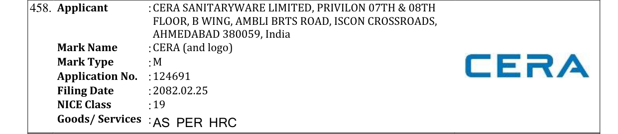 Original bulletin entry for CERA (and logo)
