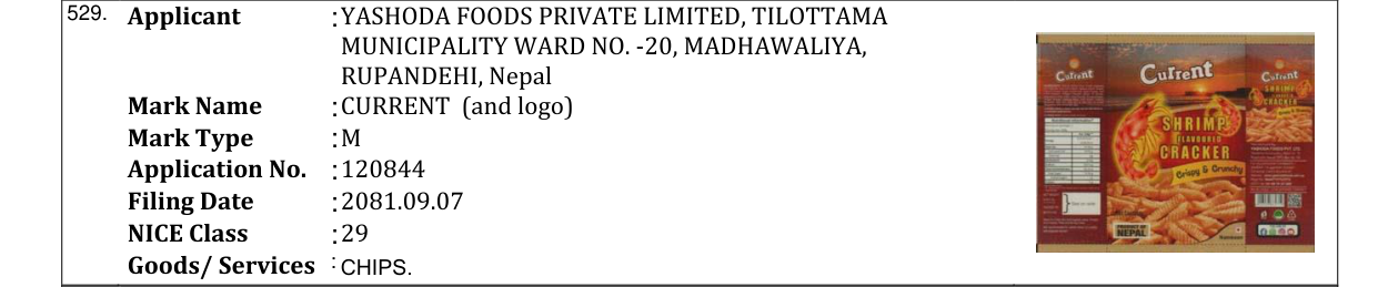 Original bulletin entry for CURRENT (and logo)