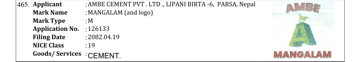 Original bulletin entry for MANGALAM (and logo)