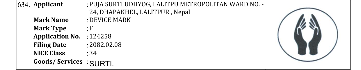 Original bulletin entry for DEVICE MARK
