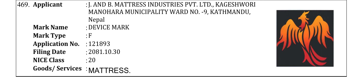 Original bulletin entry for DEVICE MARK