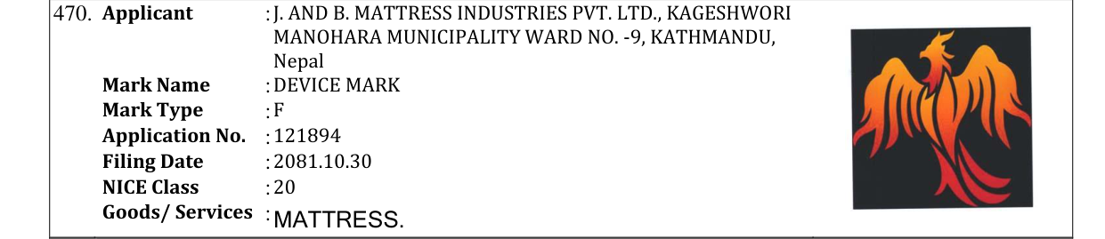 Original bulletin entry for DEVICE MARK