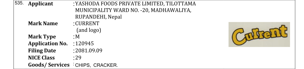 Original bulletin entry for CURRENT (and logo)