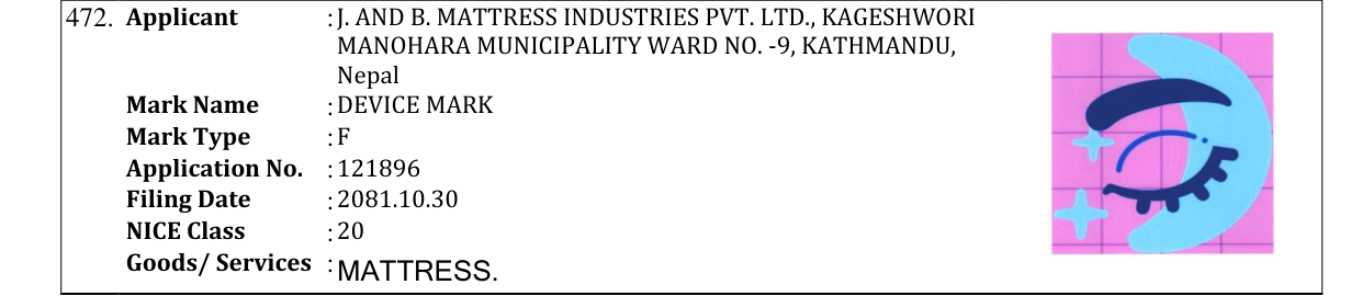 Original bulletin entry for DEVICE MARK
