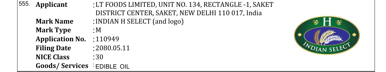 Original bulletin entry for INDIAN H SELECT (and logo)