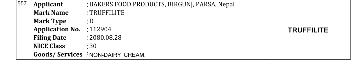 Original bulletin entry for TRUFFILITE