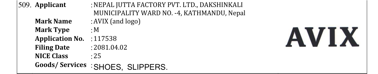 Original bulletin entry for AVIX (and logo)