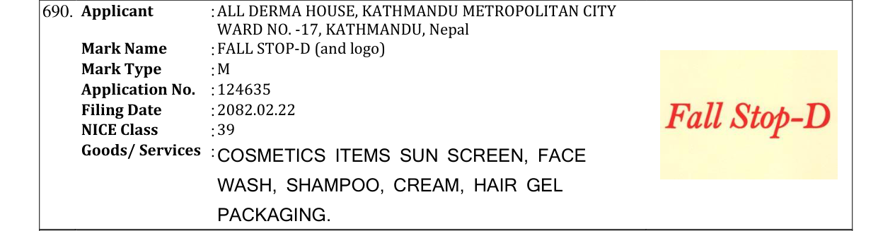 Original bulletin entry for FALL STOP-D (and logo)