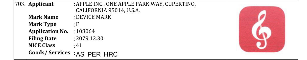Original bulletin entry for DEVICE MARK