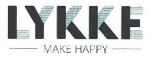 LYKKE MAKE HAPPY (and logo) trademark logo