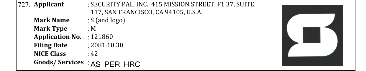 Original bulletin entry for S (and logo)