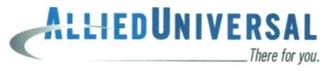 ALLIED UNIVERSAL (and logo) trademark logo