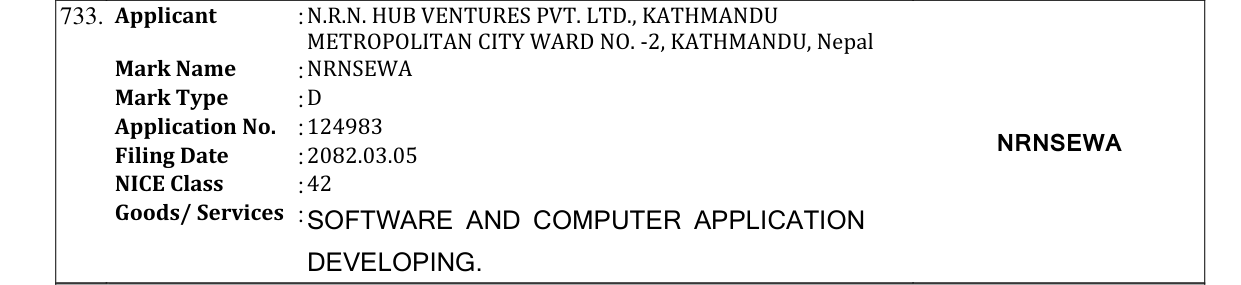 Original bulletin entry for NRNSEWA