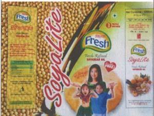 NITYA FRESH SOYALITE REFINED SOYABEAN TEL (and logo) trademark logo