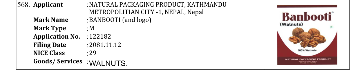 Original bulletin entry for BANBOOTI (and logo)