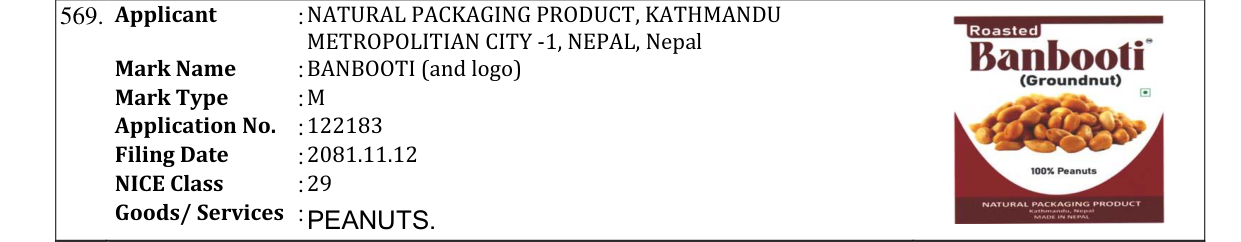 Original bulletin entry for BANBOOTI (and logo)