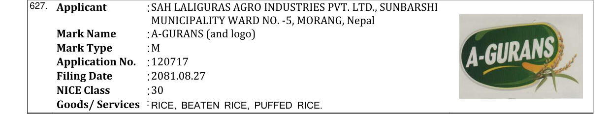 Original bulletin entry for A-GURANS (and logo)