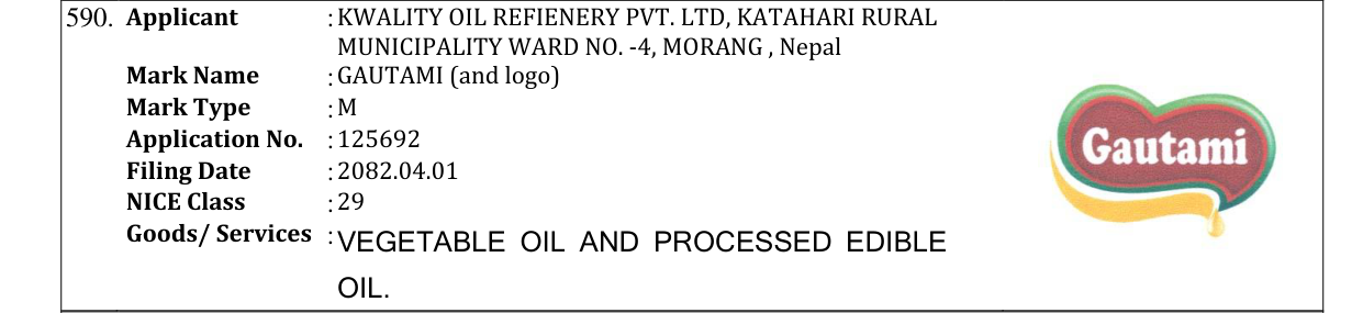 Original bulletin entry for GAUTAMI (and logo)