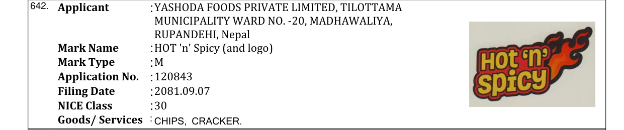 Original bulletin entry for HOT 'n' Spicy (and logo)