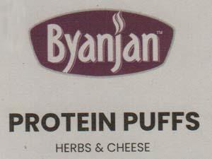 BYANJAN PROTEIN PUFFS (and logo) trademark logo