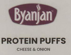 BYANJAN PROTEIN PUFFS (and logo) trademark logo