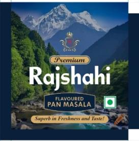 RAJSHAHI FLAVOURED PAN MASALA (and logo) trademark logo