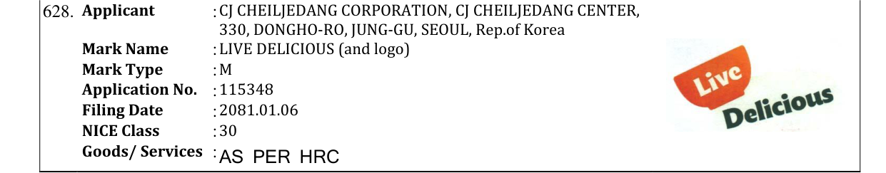 Original bulletin entry for LIVE DELICIOUS (and logo)