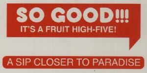SO GOOD !!! IT'S A FRUIT HIGH-FIVE ! (and logo) trademark logo