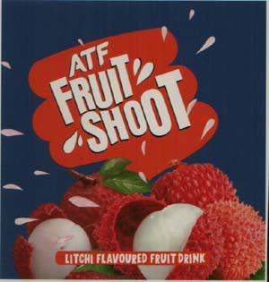 ATF FRUIT SHOOT LITCHI FLAVOURED FRUIT DRINK (and logo) trademark logo