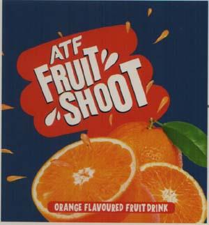 ATF FRUIT SHOOT ORANGE FLAVOURED FRUIT DRINK (and logo) trademark logo