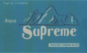 AQUA SUPREME (and logo) trademark logo