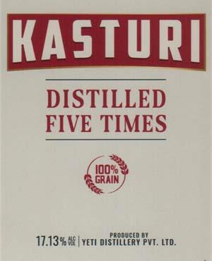 KASTURI DISTILLED FIVE TIMES (and logo) trademark logo