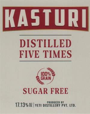 KASTURI DISTILLED FIVE TIMES (and logo) trademark logo