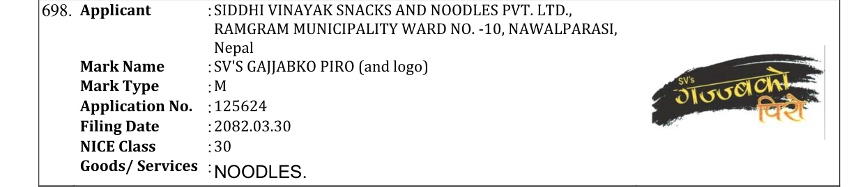 Original bulletin entry for SV'S GAJJABKO PIRO (and logo)