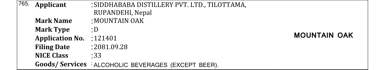 Original bulletin entry for MOUNTAIN OAK