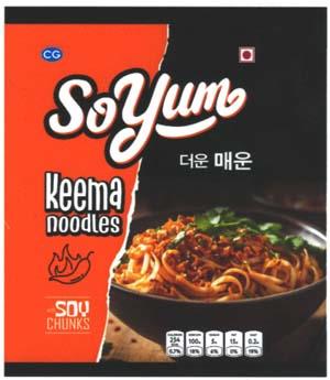 SO YUM KEEMA NOODLES (and logo) trademark logo