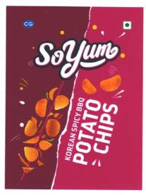 SO YUM POTATO CHIPS (and logo) trademark logo