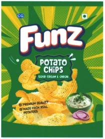 FUNZ POTATO CHIPS SOUR CREAM & ONION (and logo) trademark logo