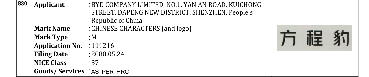 Original bulletin entry for CHINESE CHARACTERS (and logo)