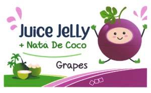 JUICE JELLY + NATA DE COCO GRAPES (and logo) trademark logo