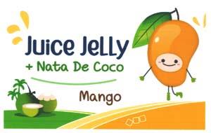 JUICE JELLY + NATA DE COCO MANGO (and logo) trademark logo