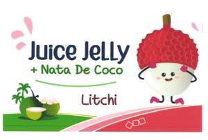 JUICE JELLY + NATA DE COCO LITCHI (and logo) trademark logo