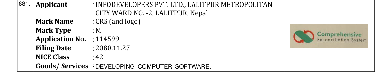 Original bulletin entry for CRS (and logo)