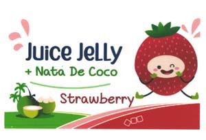 JUICE JELLY + NATA DE COCO STRAWBERRY (and logo) trademark logo