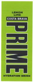 COSTA BRAVA PRIME LEMON LIME HYDRATION DRINK (and logo) trademark logo