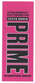 COSTA BRAVA PRIME STRAWBERRY WATERMELON HYDRATION DRINK (and logo) trademark logo