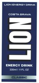 COSTA BRAVA LION LION ENERGY DRINK (and logo) trademark logo