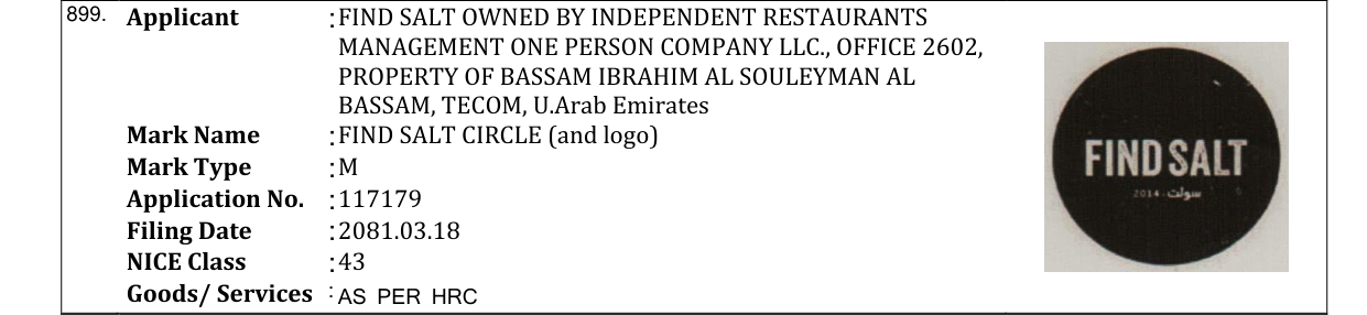 Original bulletin entry for FIND SALT CIRCLE (and logo)